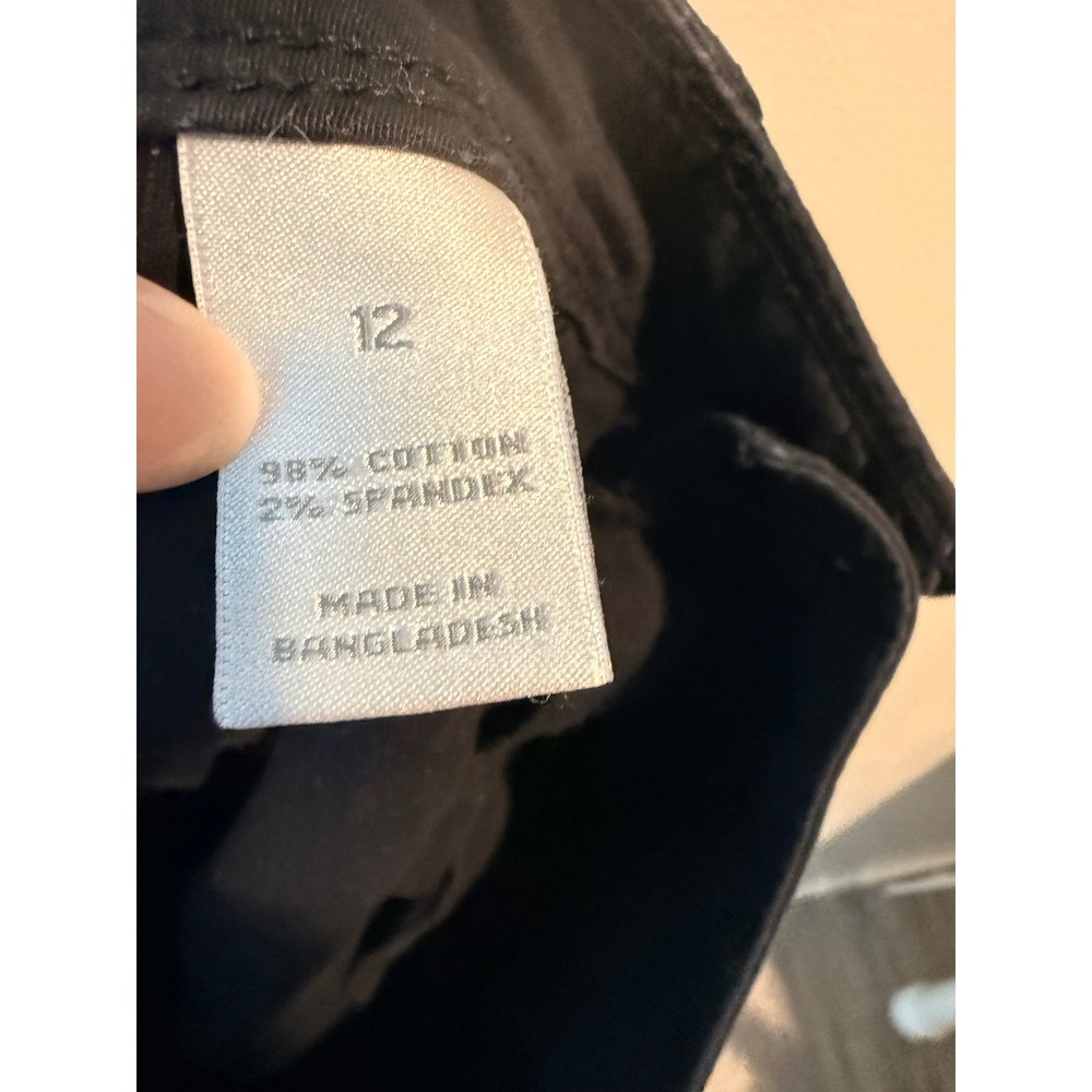 Fashion Bug Womens Black Cargo Capri Pants Size 12 Adjustable Toggle Hem Utility - Picture 8 of 10
